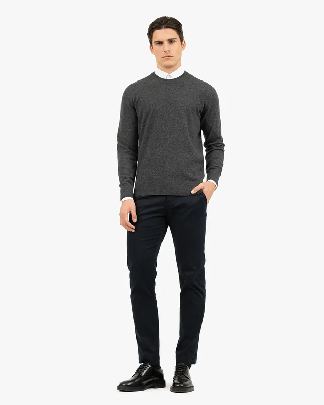 Men's Classic Crew Neck Sweater - Charcoal