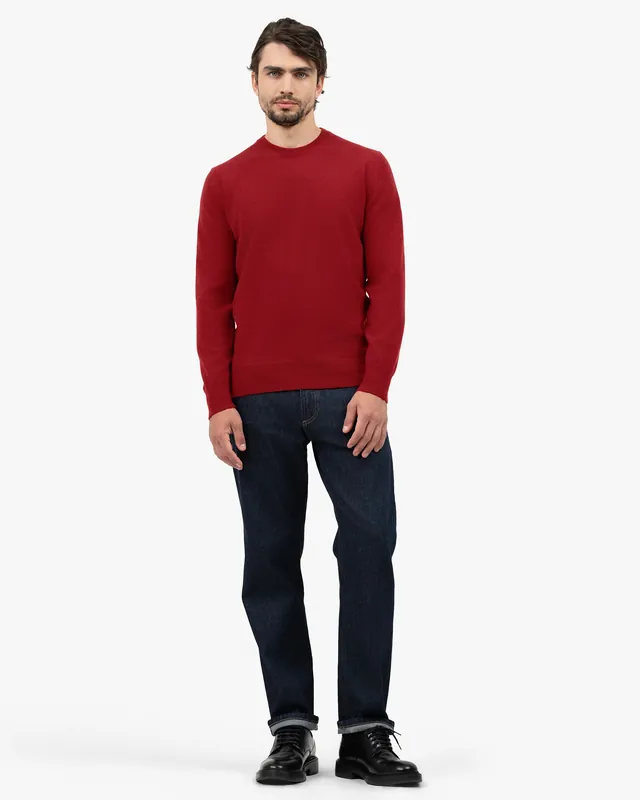 Men's Classic Crew Neck Sweater - Red