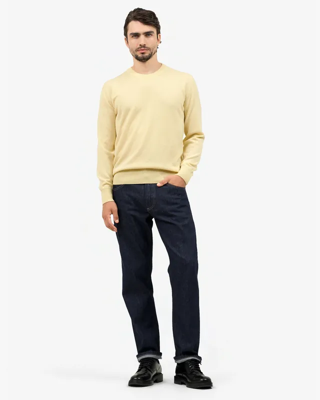 Men's Classic Crew Neck Sweater - Yellow