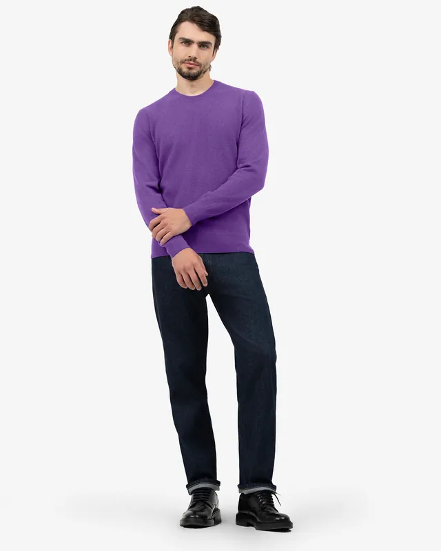 Men's Classic Crew Neck Sweater - Purple