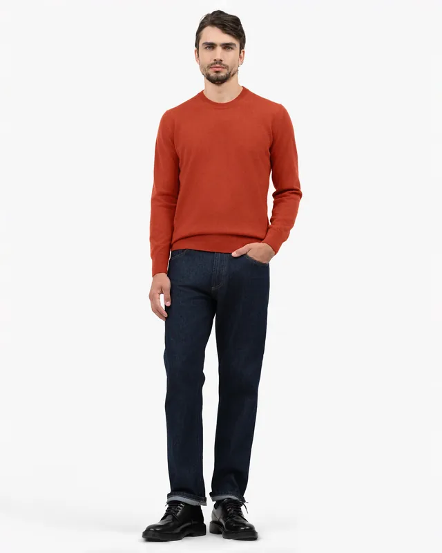 Men's Classic Crew Neck Sweater - Brick Red