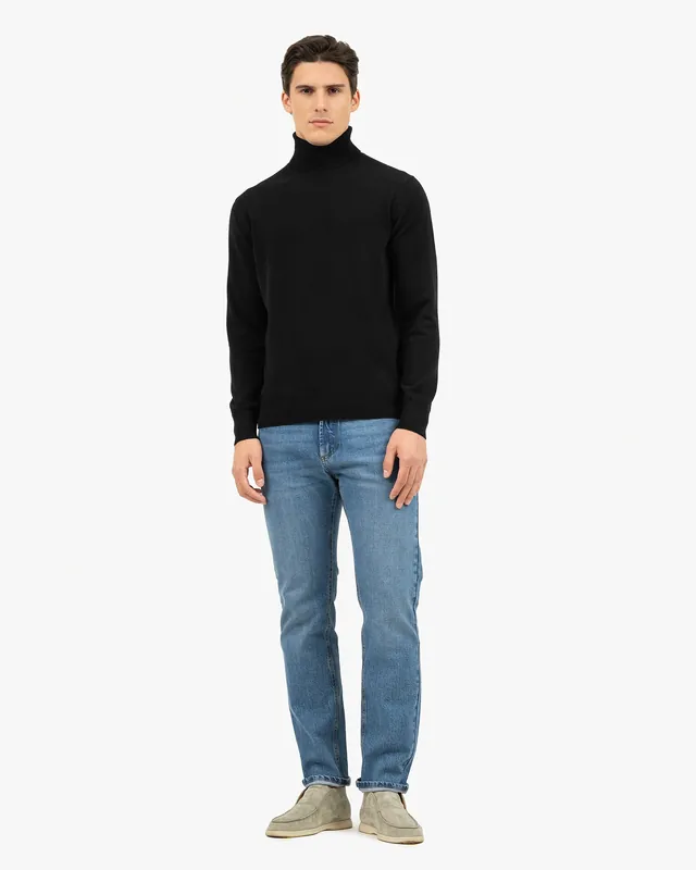 Men's Classic Turtleneck Sweater - Black