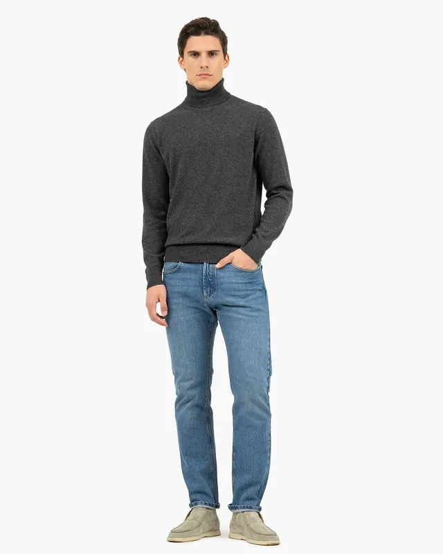 Men's Classic Turtleneck Sweater - Charcoal