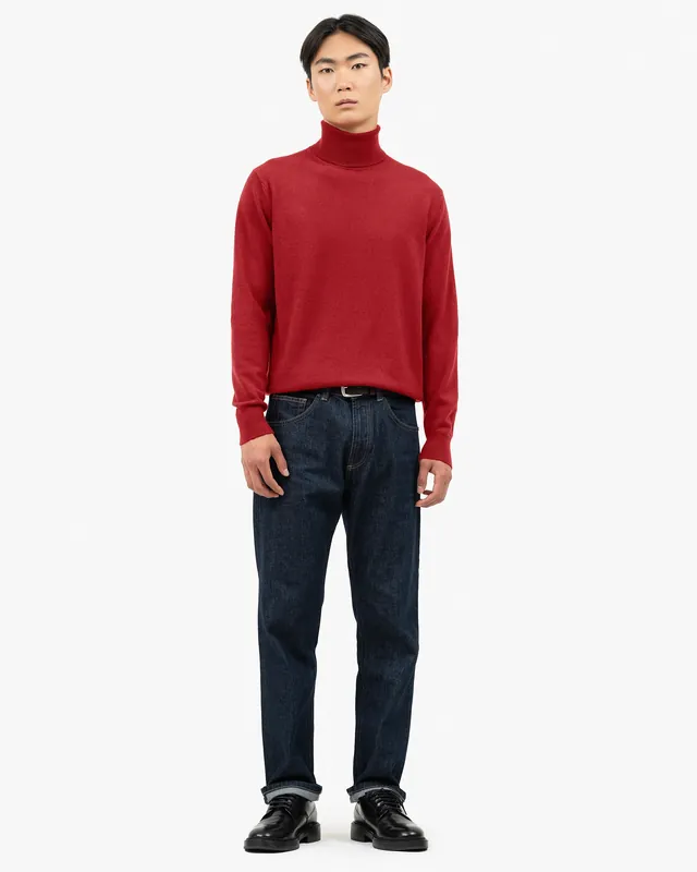 Men's Classic Turtleneck Sweater - Red