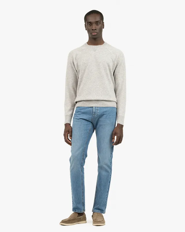 Men's Arcore Raglan Crew Neck Sweater - Light Grey