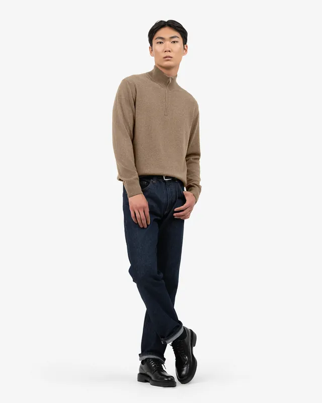 Men's Classic Quarter-Zip - Light Brown