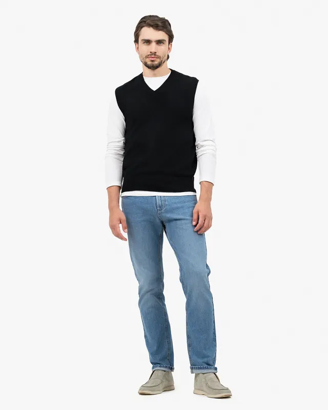 Men's Classic V-Neck Vest - Black