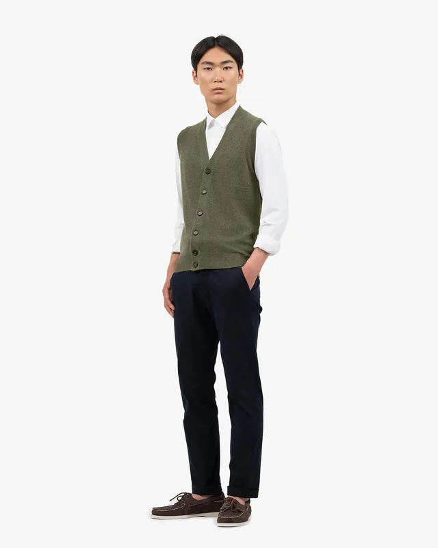 Men's Classic Cardigan Vest - Green