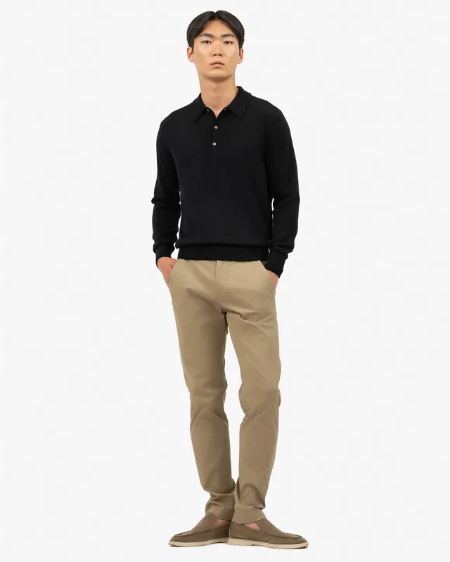 Men's Classic Polo Sweater - Black
