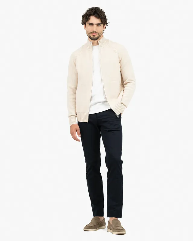 Men's Ampezzo Zip Cardigan - Light Beige