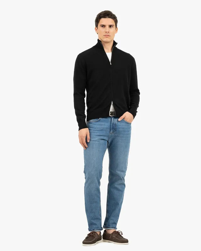 Men's Classic Zip Cardigan - Black