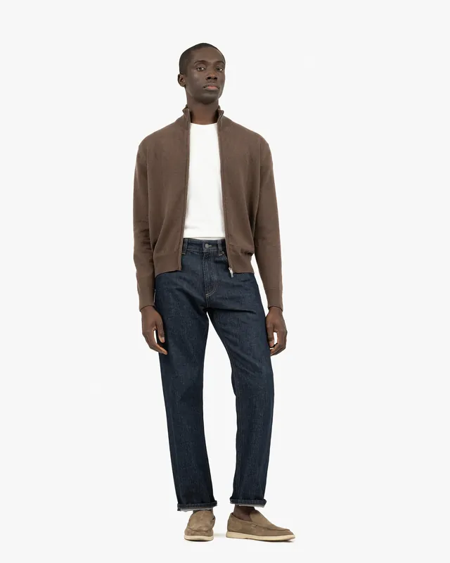 Men's Classic Zip Cardigan - Brown