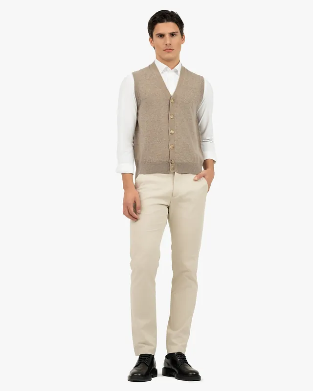 Men's Sevile Cardigan Vest - Taupe