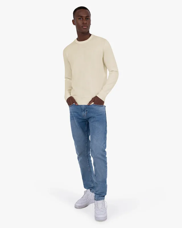 Men's Giza Crew Neck Sweater - Beige