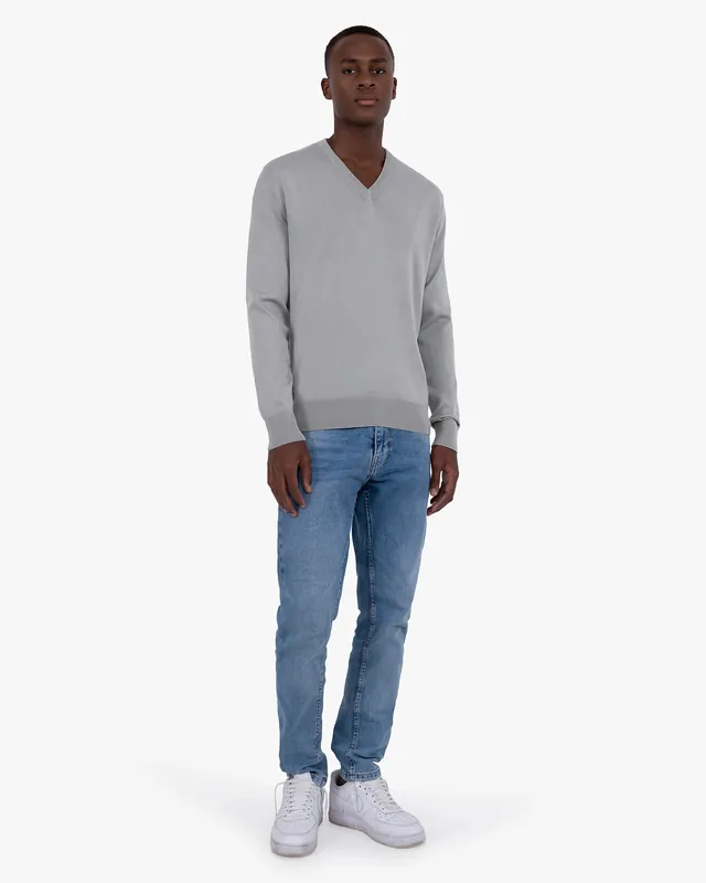Men's Giza V-Neck Sweater - Grey