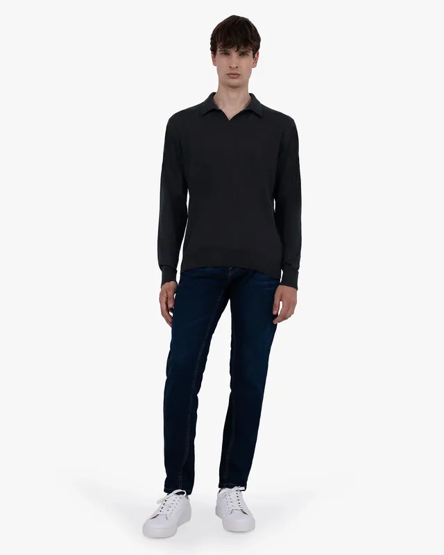 Men's Giza Polo Sweater - Black