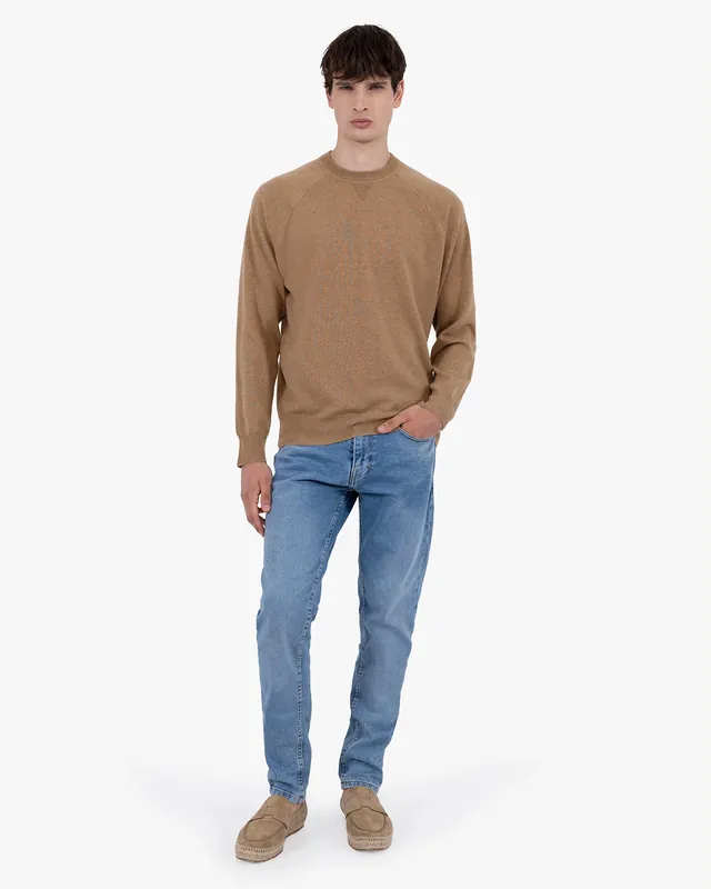 Men's Saxon Raglan Crew Neck Sweater - Hazelnut