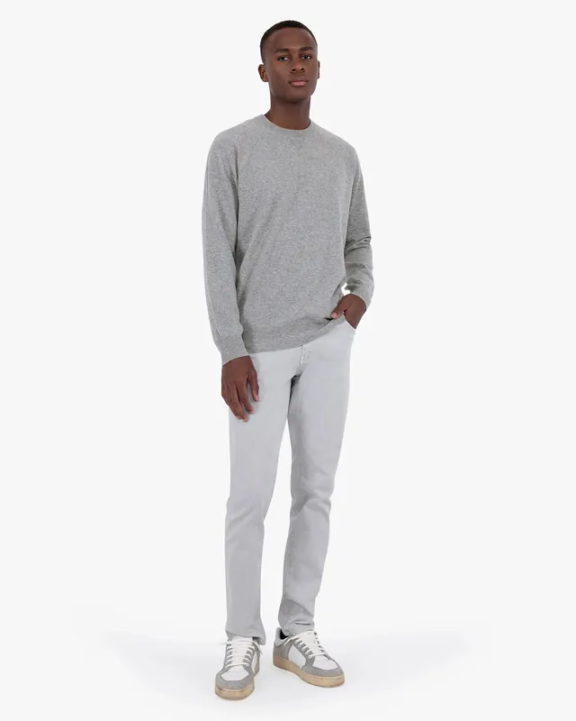 Men's Saxon Raglan Crew Neck Sweater - Medium Grey
