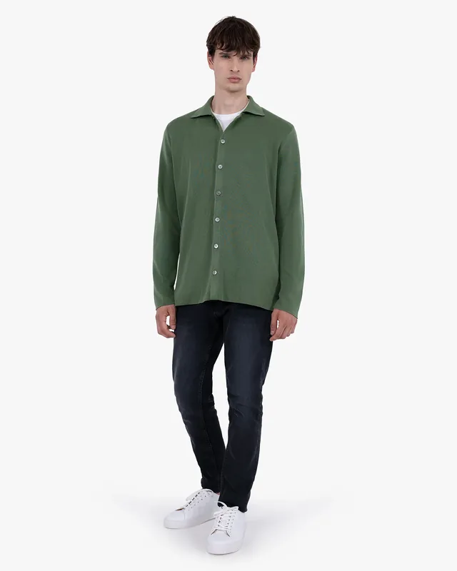 Men's Giza Knit Shirt - Army Green