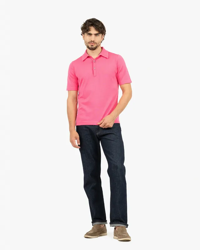 Men's Giza Polo T-Shirt - Fuchsia