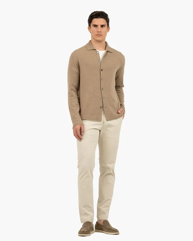 Men's Saxon Knit Shirt - Hazelnut