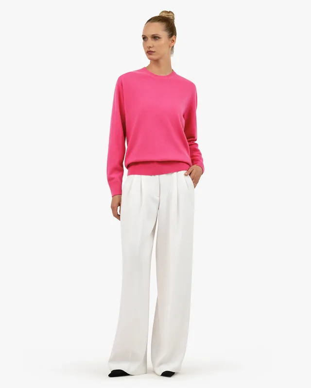 Essential Boyfriend Sweater - Fuchsia