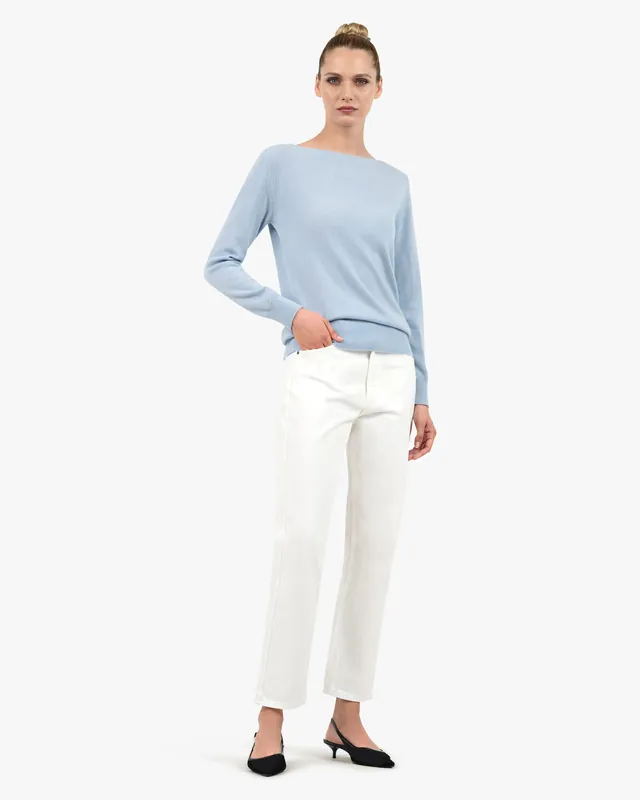Essential Boat Neck Sweater - Light Blue
