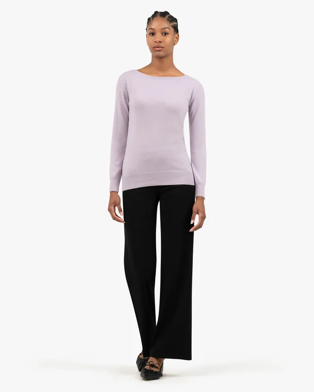 Essential Boat Neck Sweater - Lilac