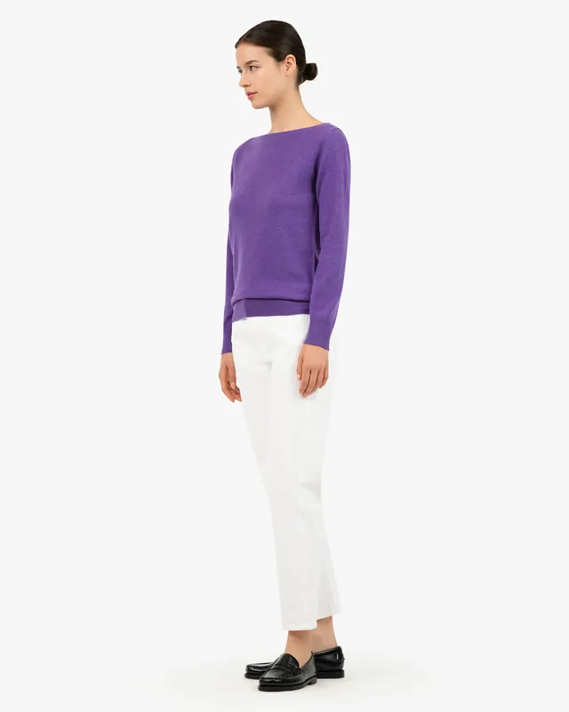 Essential Boat Neck Sweater - Purple
