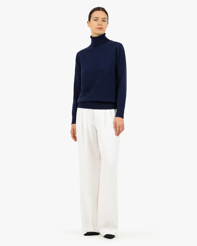 Women's Essential Turtleneck Sweater - Blue