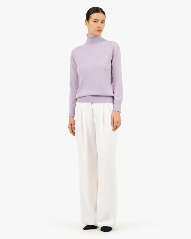 Women's Essential Turtleneck Sweater - Lilac