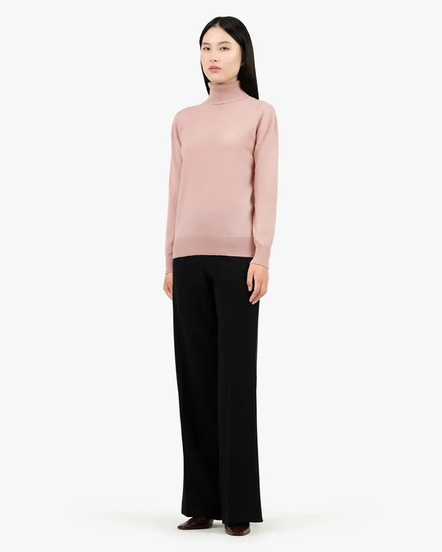 Women's Essential Turtleneck Sweater - Rose