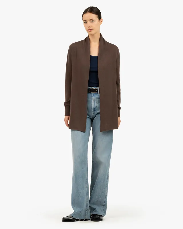 Essential Open Cardigan - Brown
