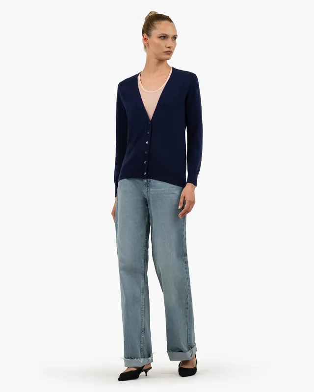 Women's Essential V-Neck Cardigan - Blue