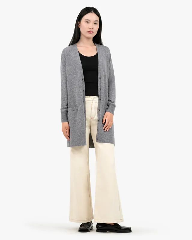 Essential Long Cardigan - Medium Grey