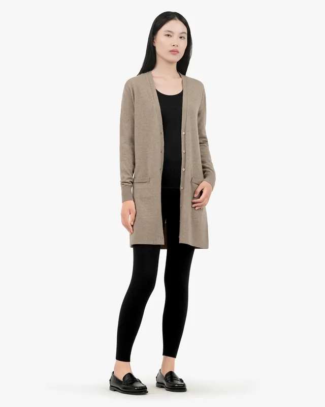Essential Long Cardigan - Taupe