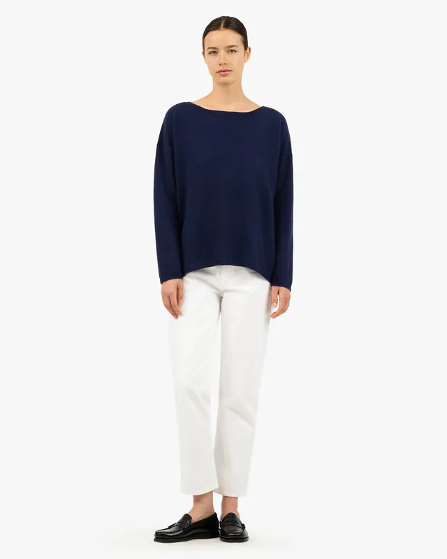 Lightness Boat Neck Sweater - Blue