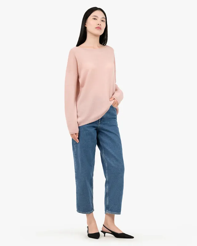 Lightness Boat Neck Sweater - Rose