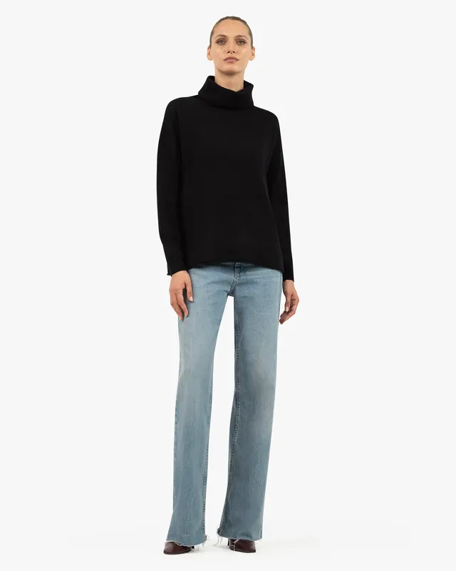 Lightness Cowl Neck Sweater - Black