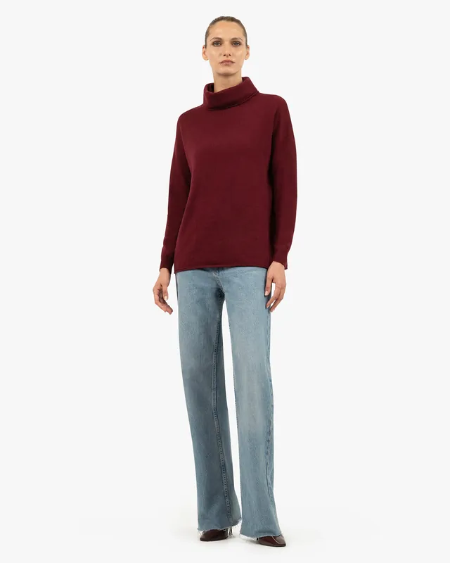 Lightness Cowl Neck Sweater - Bordeaux