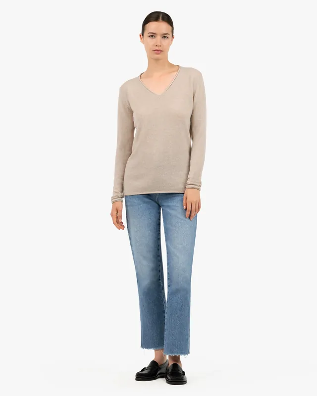 Lightness V-Neck Sweater - Beige