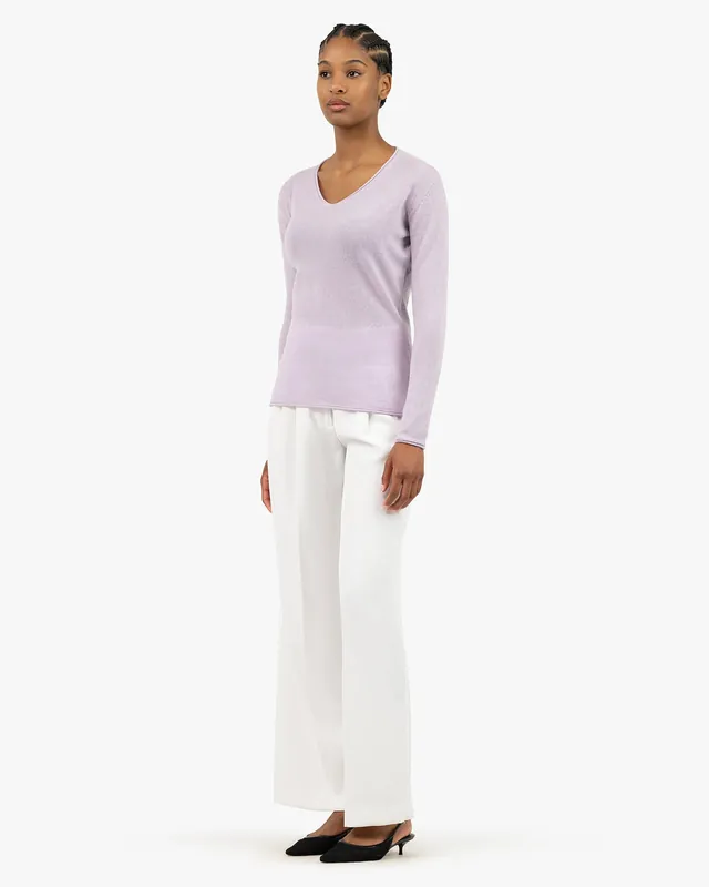Lightness V-Neck Sweater - Lilac