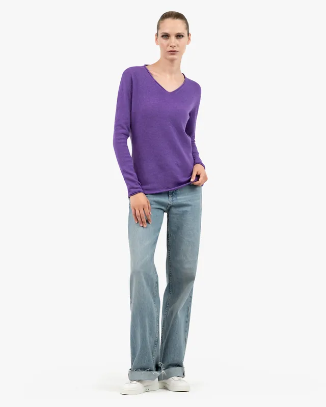 Lightness V-Neck Sweater - Purple