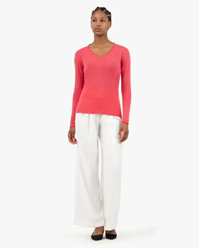 Lightness V-Neck Sweater - Red