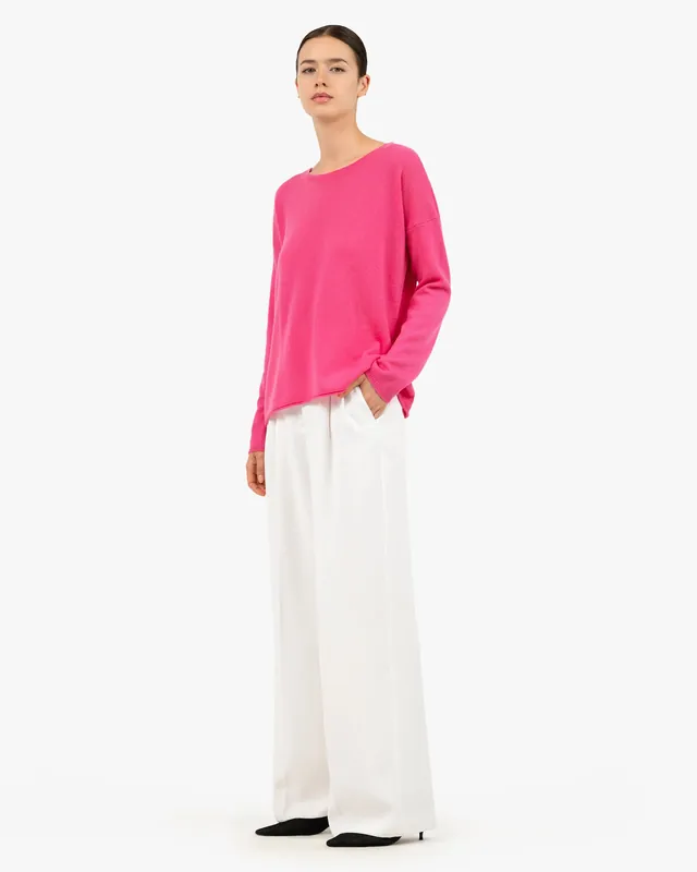 Lightness Crew Neck Sweater - Fuchsia