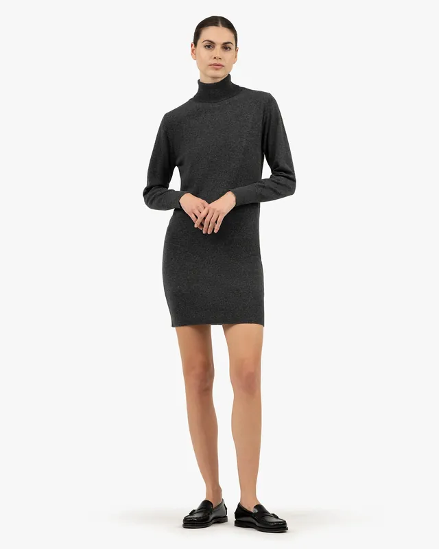 Florenz Turtleneck Dress - Charcoal