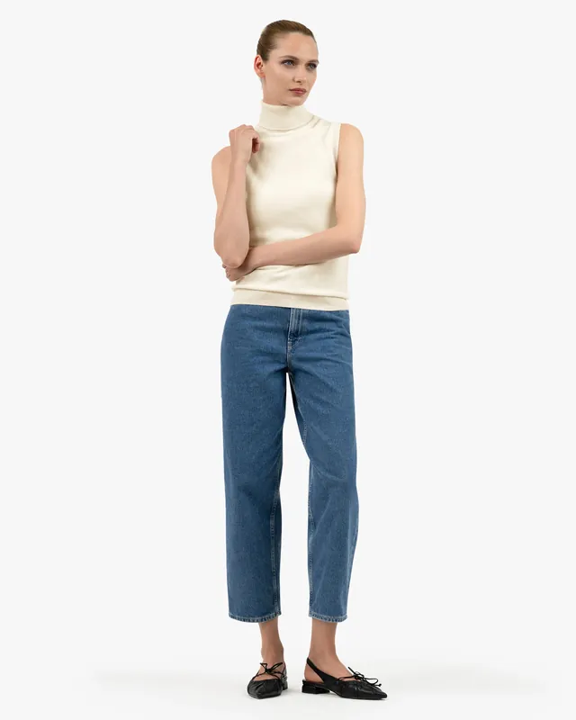 Essential Turtleneck Top - White
