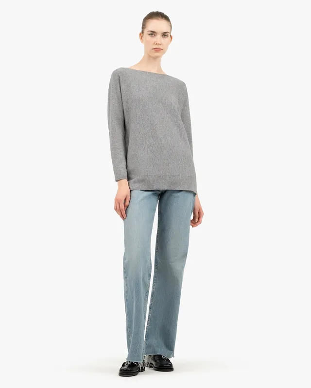 Milford Boat Neck Sweater - Medium Grey