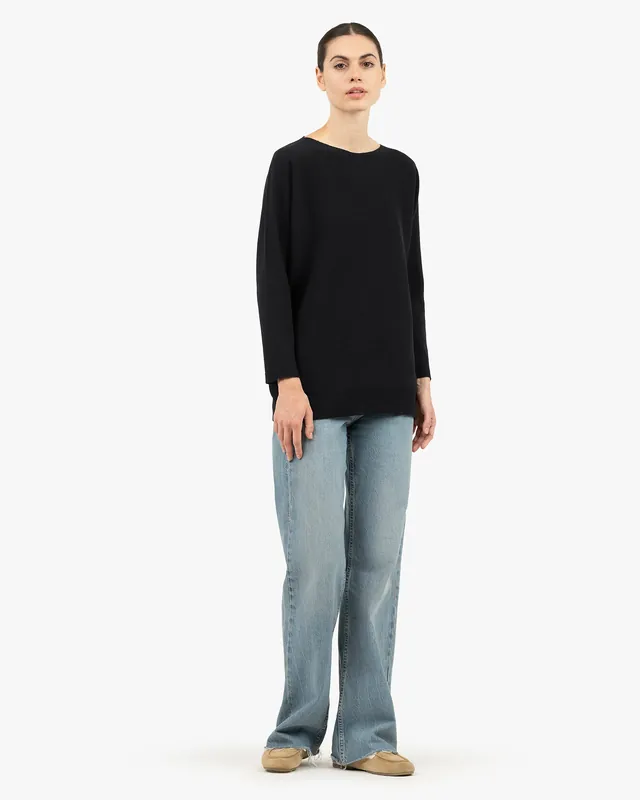 Milford Boat Neck Sweater - Black