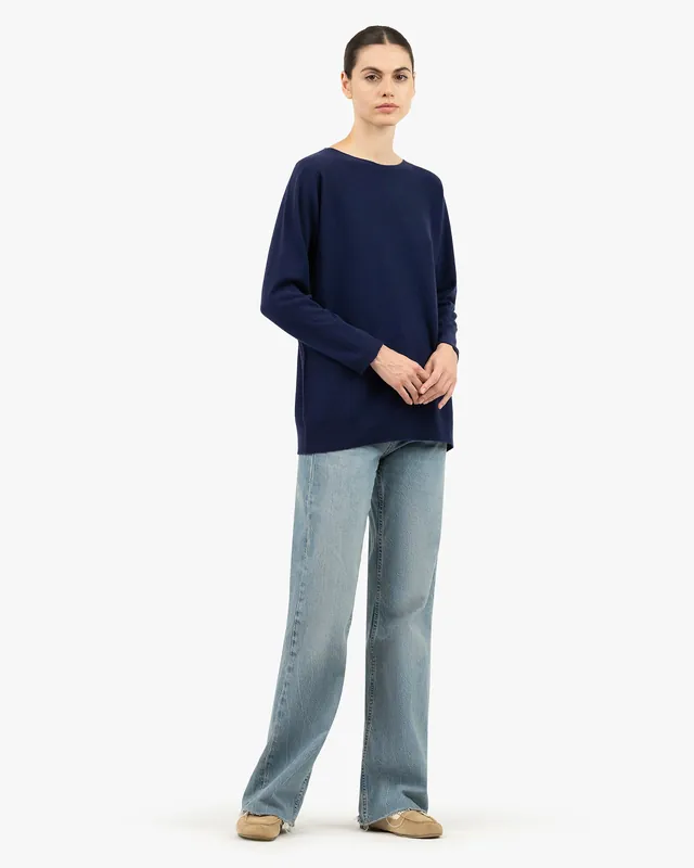 Milford Boat Neck Sweater - Blue